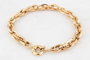 VINTAGE ITALIAN FANCY LINK BRACELET 18ct GOLD
