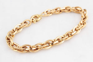 VINTAGE ITALIAN FANCY LINK BRACELET 18ct GOLD