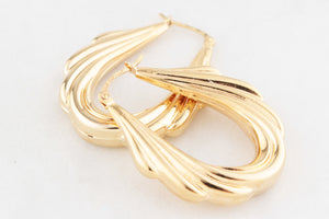 VINTAGE ITALIAN 9ct GOLD HOOPS