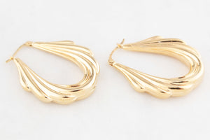 VINTAGE ITALIAN 9ct GOLD HOOPS