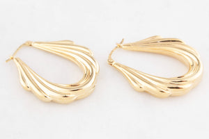 VINTAGE ITALIAN 9ct GOLD HOOPS