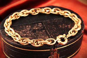 VINTAGE ITALIAN FANCY LINK BRACELET 18ct GOLD