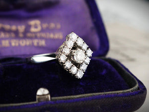 VINTAGE ART DECO 1.36ct DIAMOND RING 18ct GOLD