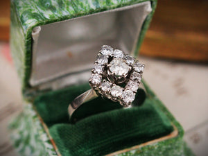 VINTAGE ART DECO 1.36ct DIAMOND RING 18ct GOLD