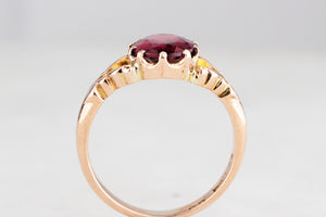 ANTIQUE VICTORIAN RHODOLITE GARNET RING 9ct GOLD