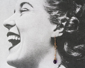 ANTIQUE EDWARDIAN AMETHYST EARRINGS 9ct GOLD