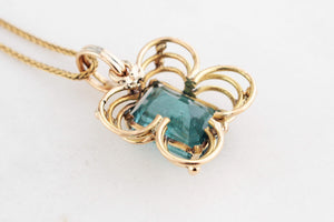 VINTAGE 7.50ct TOURMALINE PENDANT 14ct GOLD