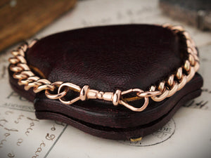 ANTIQUE EDWARDIAN CURB LINK BRACELET 9ct ROSE GOLD