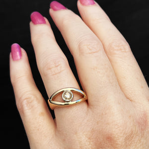MID-CENTURY .55ct CHAMPAGNE DIAMOND RING 14ct GOLD