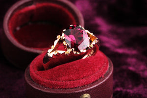 ANTIQUE VICTORIAN RHODOLITE GARNET RING 9ct GOLD