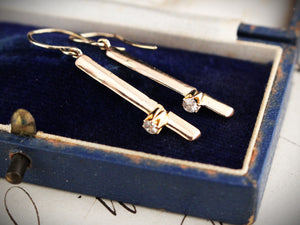 ANTIQUE EDWARDIAN DIAMOND EARRINGS 15ct GOLD