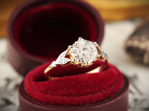 ANTIQUE DIAMOND CLUSTER RING 18ct GOLD