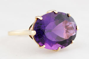 VINTAGE 11.90ct AMETHYST COCKTAIL RING 9ct GOLD