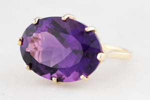 VINTAGE 11.90ct AMETHYST COCKTAIL RING 9ct GOLD