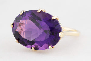 VINTAGE 11.90ct AMETHYST COCKTAIL RING 9ct GOLD