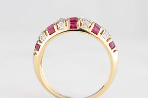 RUBY & DIAMOND DOME RING 18ct GOLD
