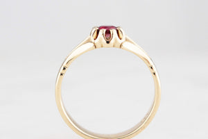 BESPOKE EDWARDIAN STYLE RUBY RING 9ct GOLD