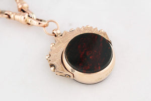ANTIQUE VICTORIAN DOUBLE SIDED FOB SWIVEL PENDANT 9ct GOLD