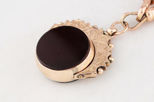 ANTIQUE VICTORIAN DOUBLE SIDED FOB SWIVEL PENDANT 9ct GOLD