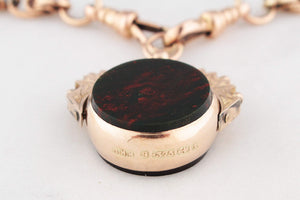 ANTIQUE VICTORIAN DOUBLE SIDED FOB SWIVEL PENDANT 9ct GOLD