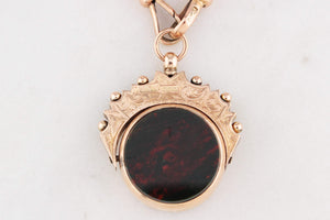 ANTIQUE VICTORIAN DOUBLE SIDED FOB SWIVEL PENDANT 9ct GOLD
