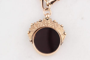 ANTIQUE VICTORIAN DOUBLE SIDED FOB SWIVEL PENDANT 9ct GOLD