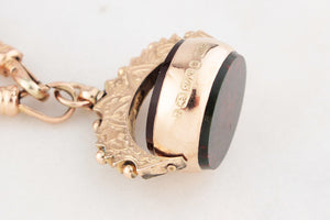 ANTIQUE VICTORIAN DOUBLE SIDED FOB SWIVEL PENDANT 9ct GOLD