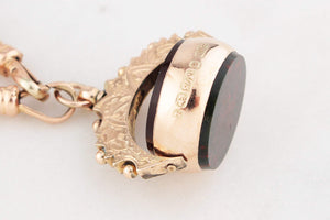 ANTIQUE VICTORIAN DOUBLE SIDED FOB SWIVEL PENDANT 9ct GOLD