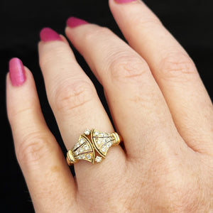 VINTAGE ART NOUVEAU STYLE 18CT DIAMOND RING 18ct GOLD