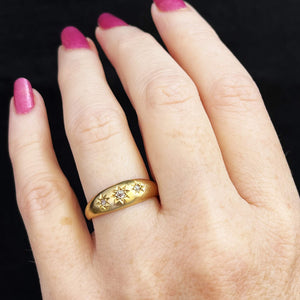 ANTIQUE EDWARDIAN 1918 DIAMOND RING 18CT GOLD