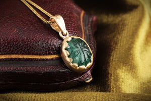 CUSTOM 5.70ct CARVED TOURMALINE PENDANT 9ct GOLD