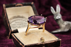 VINTAGE 11.90ct AMETHYST COCKTAIL RING 9ct GOLD