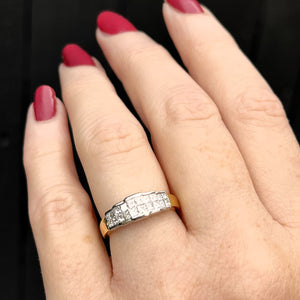 VINTAGE ART DECO STYLE .72ct DIAMOND RING 18ct WHITE & YELLOW GOLD