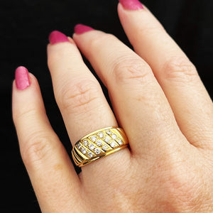 VINTAGE ITALIAN .45ct DIAMOND BAND 18ct GOLD