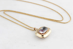 ANTIQUE MOURNING LOCKET WITH GARNET HEART 9ct GOLD