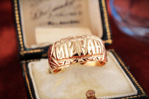 ANTIQUE EDWARDIAN MIZPAH RING 9ct GOLD