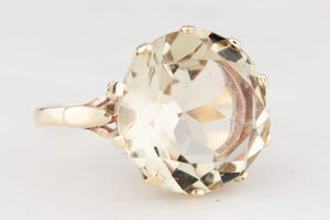 MID-CENTURY 11.70ct CITRINE COCKTAIL RING 9ct GOLD
