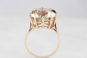 MID-CENTURY 11.70ct CITRINE COCKTAIL RING 9ct GOLD