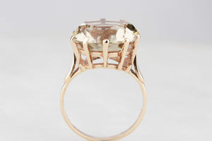 MID-CENTURY 11.70ct CITRINE COCKTAIL RING 9ct GOLD