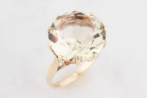 MID-CENTURY 11.70ct CITRINE COCKTAIL RING 9ct GOLD