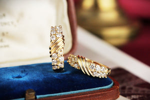 VINTAGE .50ct DIAMOND HOOPS 18ct GOLD