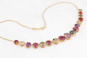 ANTIQUE EDWARDIAN c1900 HARLEQUIN NECKLACE 9ct GOLD