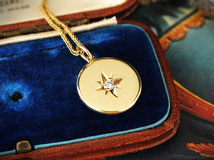 R&V CUSTOM STAR SET DIAMOND PENDANT 14ct GOLD