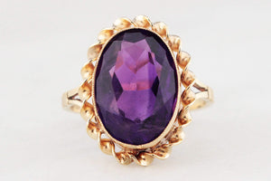 MID-CENTURY 5.50ct AMETHYST RING 9ct GOLD