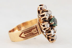 ANTIQUE VICTORIAN c1880 SAPPHIRE & DIAMOND RING 15ct GOLD