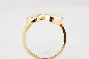 VINTAGE SOLID OPAL ‘TOI ET MOI’ RING 9ct GOLD