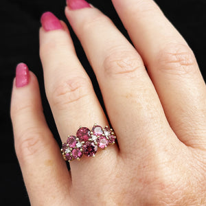 MODERN TOURMALINE & DIAMOND RING 9ct GOLD