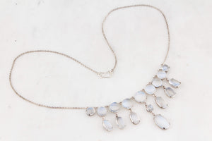 ANTIQUE EDWARDIAN c1900 STERLING SILVER MOONSTONE FESTOON NECKLACE
