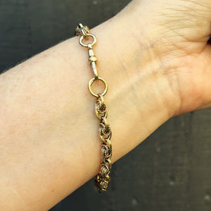 VINTAGE FANCY LINK BRACELET 9ct YELLOW GOLD
