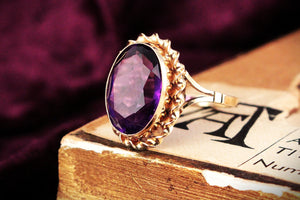 MID-CENTURY 5.50ct AMETHYST RING 9ct GOLD